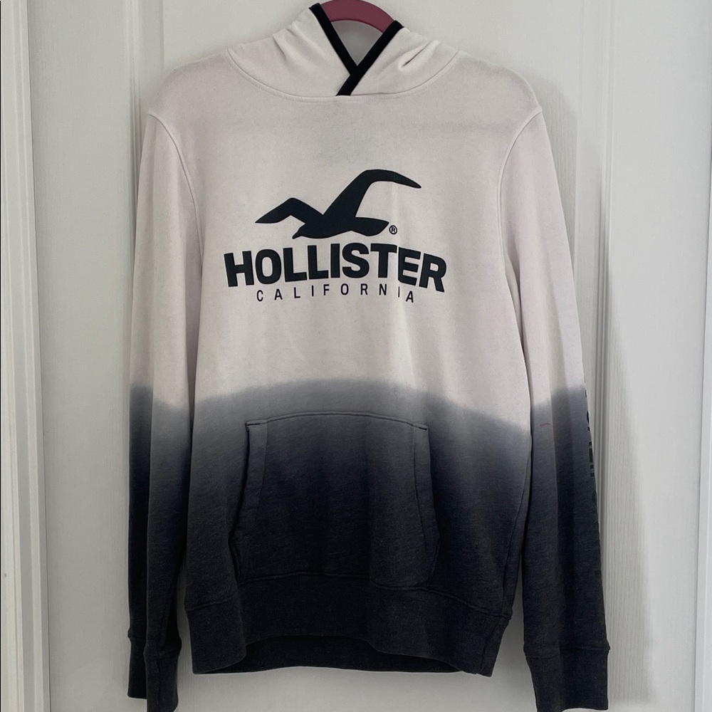 Hollister Gradient Black and White Hoodie